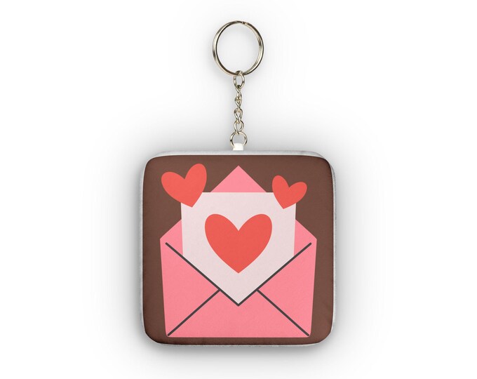 Valentine Heart Envelope Custom Shape Mini Plush Keychain | Love Mail