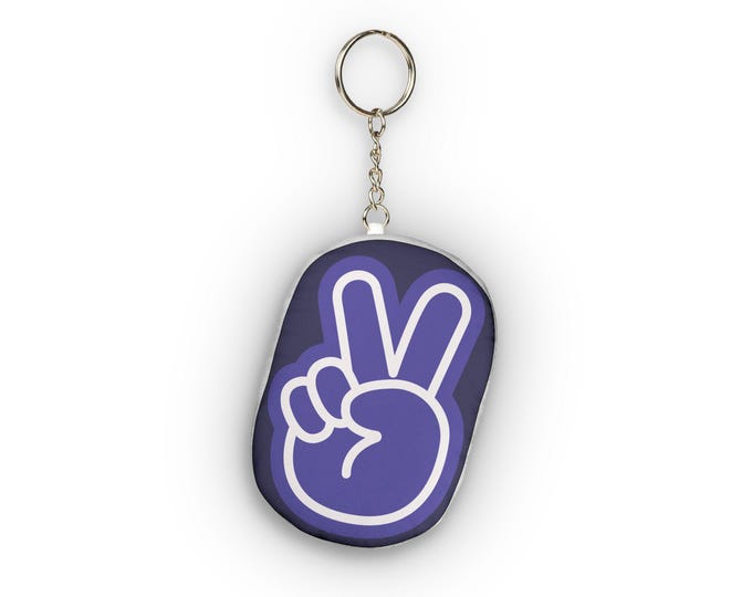 Peace Sign Plush Keychain | Custom Shape Mini Plush Keychain