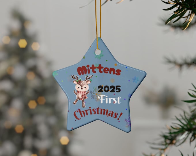Personalized Holiday Ornaments, Custom Ceramic Decorations for Christmas, Gift Ideas, First Christmas Keepsakes