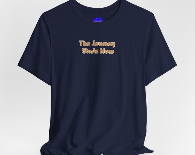 The Journey Starts Now text The Fool Tarot Tee | Minimal Script Inspirational T-Shirt