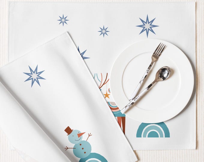 Boho Christmas 4 Piece Placemat Set