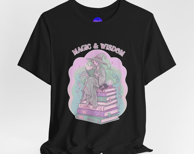 Magic & Wisdom Unisex Tee • Witchy Wisdom Shirt • Halloween Mystic Gift • Occult Reading Graphic Tee