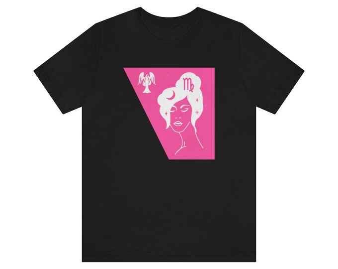 Pink Virgo Astrological Sign Unisex Jersey Short Sleeve Tee