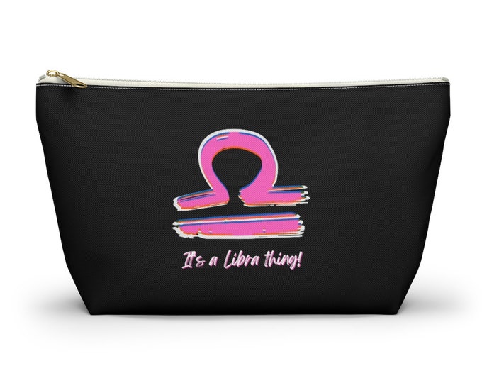 Libra Zodiac Accessory Pouch: Cosmetic Travel Bag
