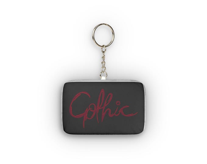 Gothic Script Custom Shape Mini Plush Keychain | Personalized Plush Keyring