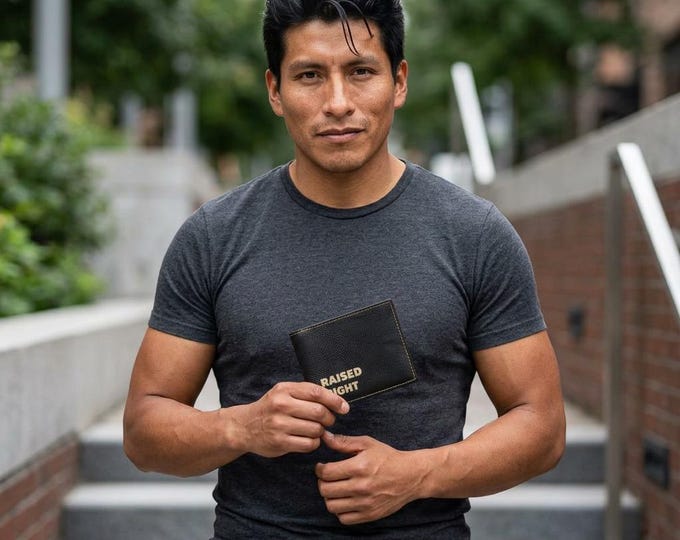 Raised Right | Bi-Fold Wallet | Black God, Black Silver, Rustic Gold, Gift for him