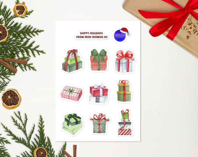 Christmas Presents Water Color Style Sticker sheet
