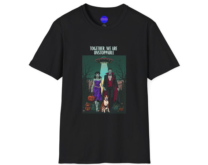 Spooky Family Portrait T-Shirt | Together, We are unstoppable Halloween Monsters, Pumpkins, Dog