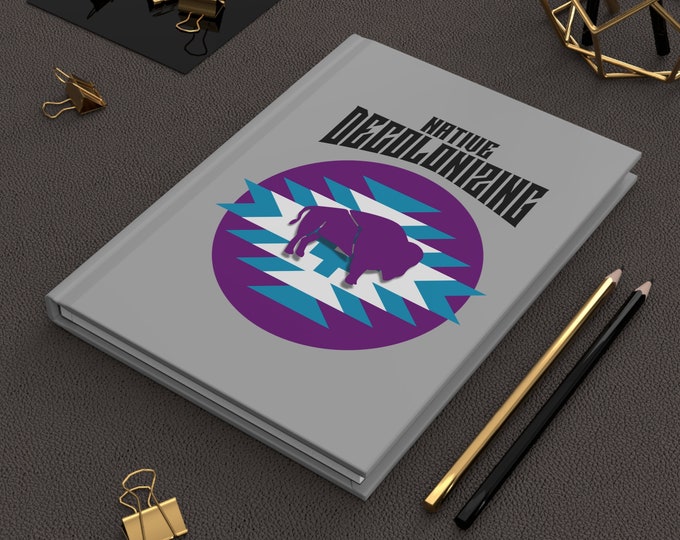 Native White Bison Decolonizing, Teal and Purple, Hardcover Journal Matte