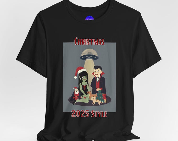 Christmas 2025 Style Tee | Zombie and Vampire Holiday Shirt