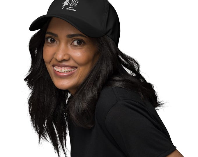 My Body My Choice white graphics Black Dad hat