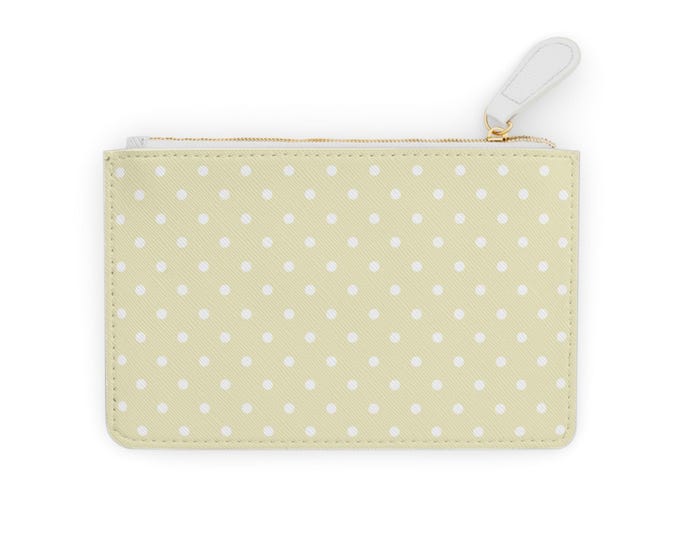 Buffalo Yellow Polka Dot Mini Clutch Wallet | Zippered Pouch, Small Wristlet