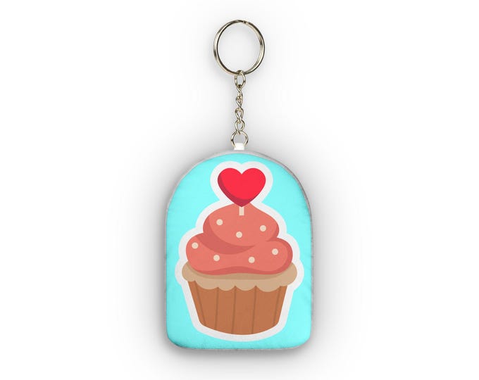 Cupcake Illustration Mini Plush Keychain | Custom Shape