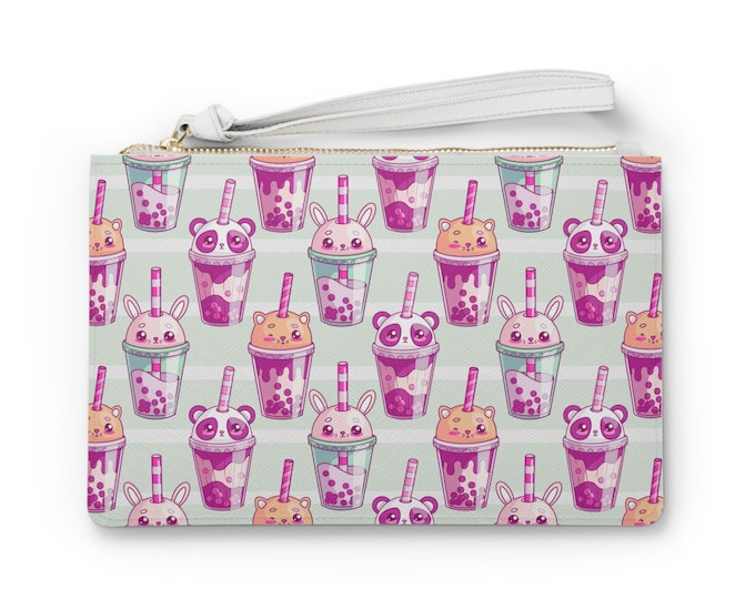 Cute Animals Pattern Clutch Bag | Boba Bunny Panda Wristlet