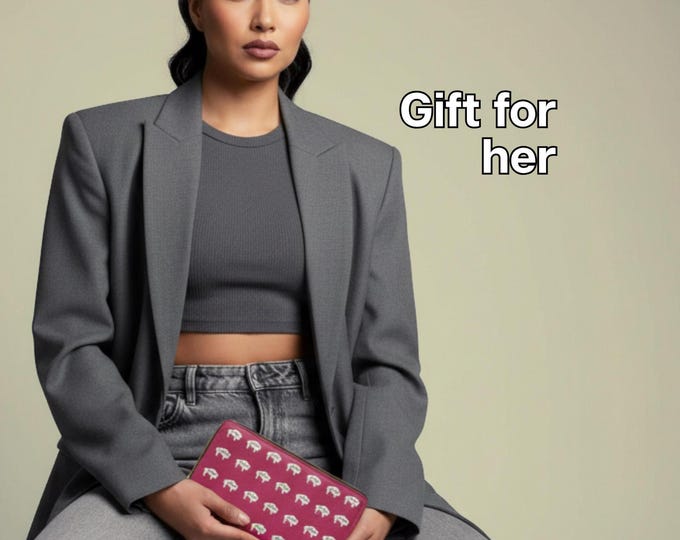 Native White Buffalo Innii in Chokecherry Bloom Zipper Wallet