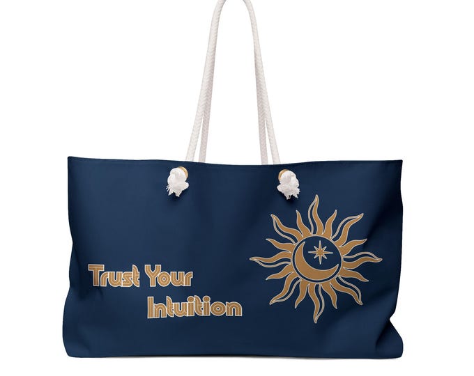 Trust Your Intuition The Moon Tarot Weekender Bag | Sun Moon Spiritual Tote