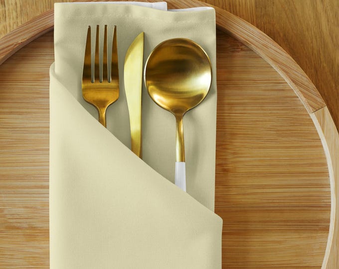 Buffalo Butter Wildflower Dinner Cloth Napkin Set of 4 | Custom Printed Table Linens | Soft Polyester, Eco-Friendly | Dining Essentials