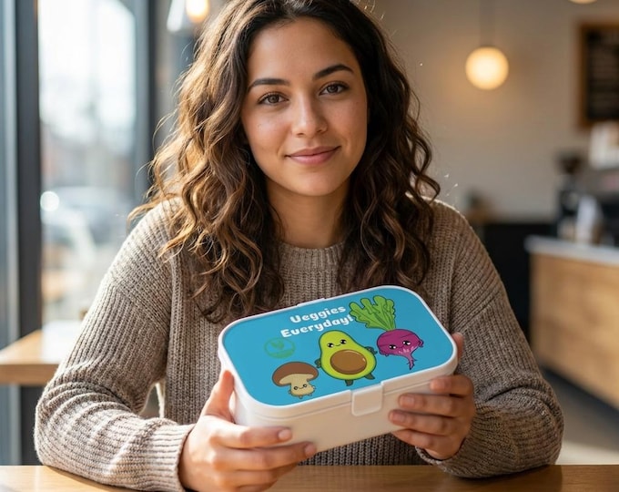 Veggies Everyday Bento Box with Utensils – Kids School Lunch Container