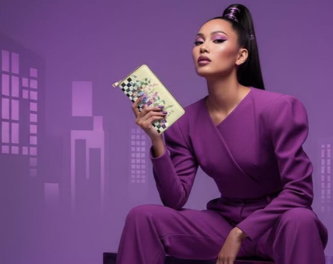 Wildflower Checkerboard Wallet – Buffalo Butter Faux Leather Zip Wallet with Colorful Botanical Print | Iron Woman 80