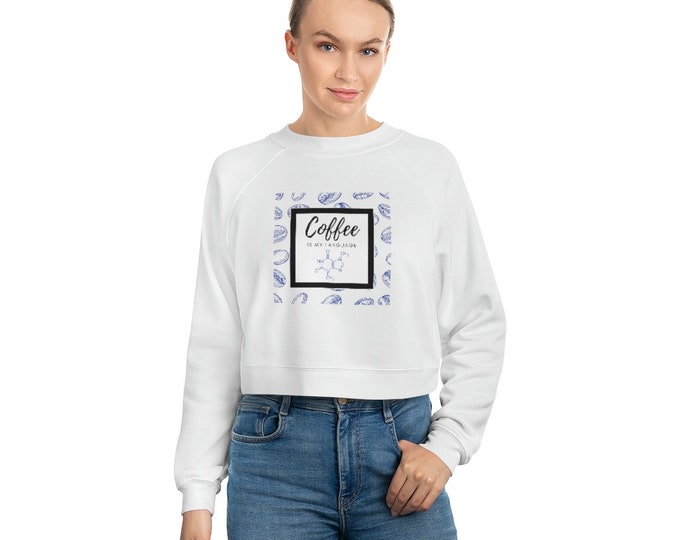 Coffee is my language Women's Cropped Fleece Pullover