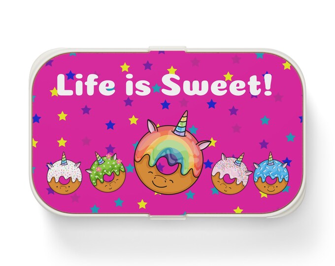 Donuts Everyday is Sweet! Bento Lunch Box and Utensils-Kids Lunch Box-School Lunch Box
