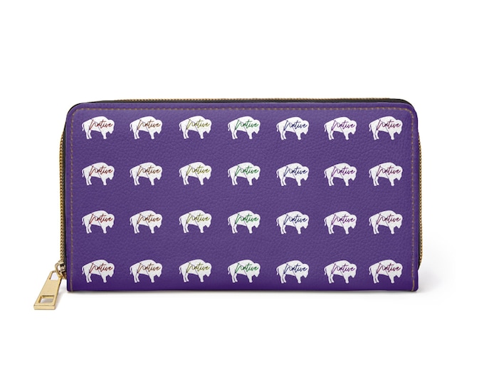 Native White Buffalo Innii Purple Zipper Wallet