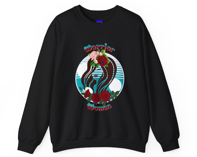 Warrior Woman 2501 Sweatshirt | Unisex Heavy Blend™ Crewneck | Indigenous Strength Shirt | Cozy Bold Pullover | Gift for Her or Him