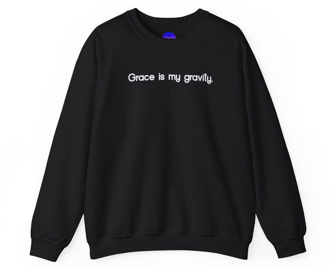 Grace is my Gravity Libra Zodiac Crewneck Sweatshirt | Slogan, Minimalist Black