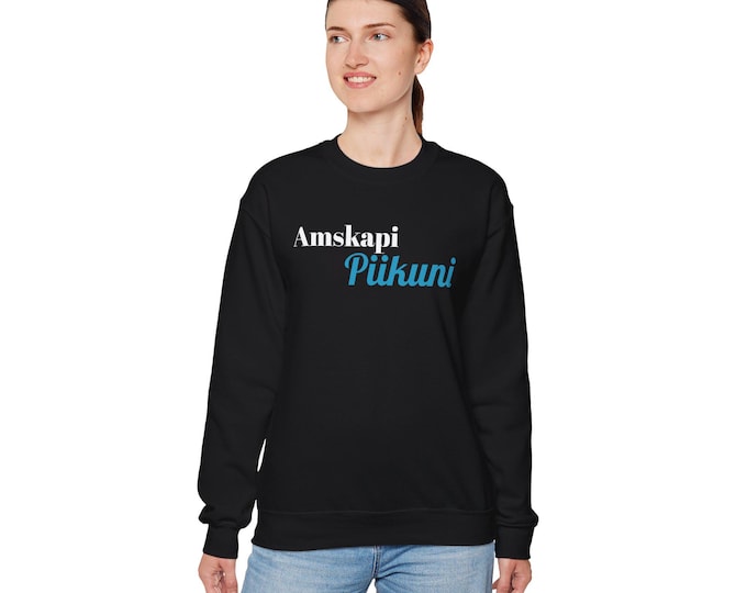 Amskapi Piikuni, Blackfeet Sweater Unisex Heavy Blend™ Crewneck, Black, White, Pink, Magenta, and Blue