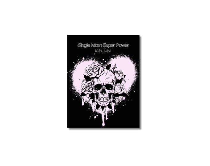 Gothic Glam Weekly Journal | Single Mom Super Power Planner Success Kit | Dark Aesthetic Printable PDF, Goth Self-Care & Budget Tracker