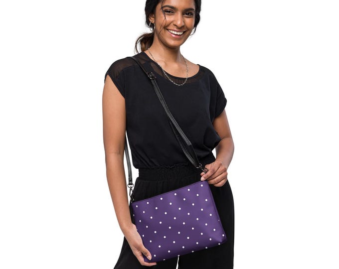 Purple and White Polka Dot Crossbody bag