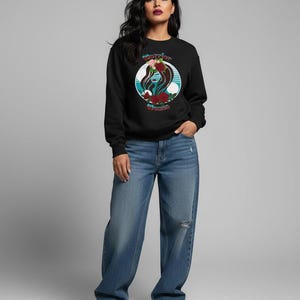 Warrior Woman Sweatshirt | Unisex Heavy Blend™ Crewneck | Indigenous Strength Shirt | Cozy Bold Pullover | Gift for Her or Him