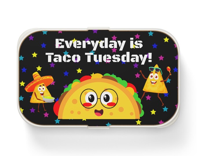 Everday is Taco Tuesday! Kids Bento Box with Band and Utensils