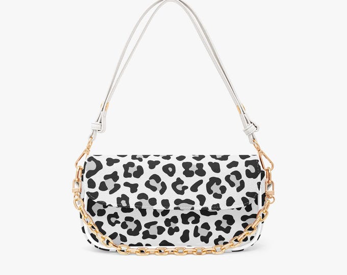 Snowy Leopard Women Underarm Bag