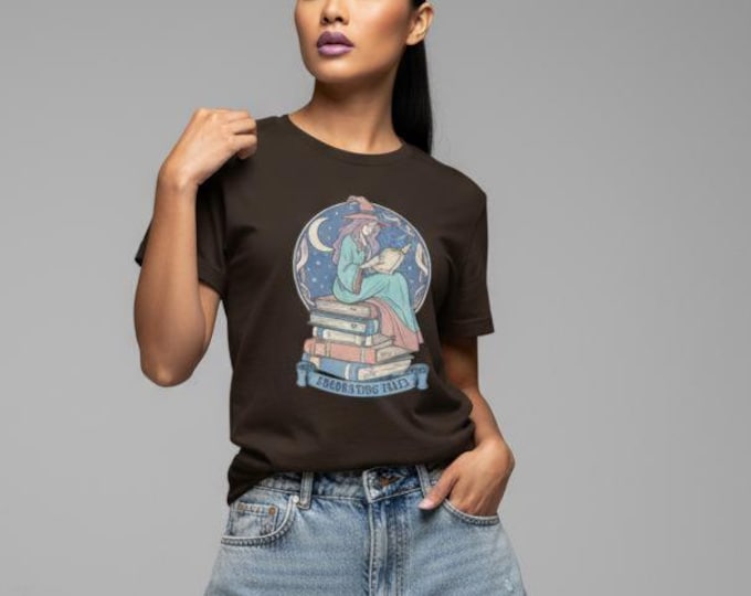 Enchanting Tales Tee • Cozy Reading Shirt for Book Lovers • Witchy Halloween Literary Tee