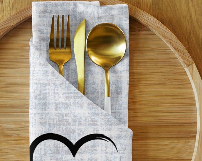 Couples Custom Initials and Anniversary Cloth napkin set