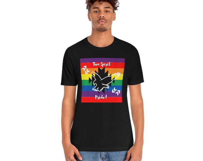 Two Spirit Pride T-Shirt – Unisex Jersey Tee, LGBTQ+ Indigenous Pride Shirt, Native American Inspired Graphic Tee, Soft Comfortable Fit