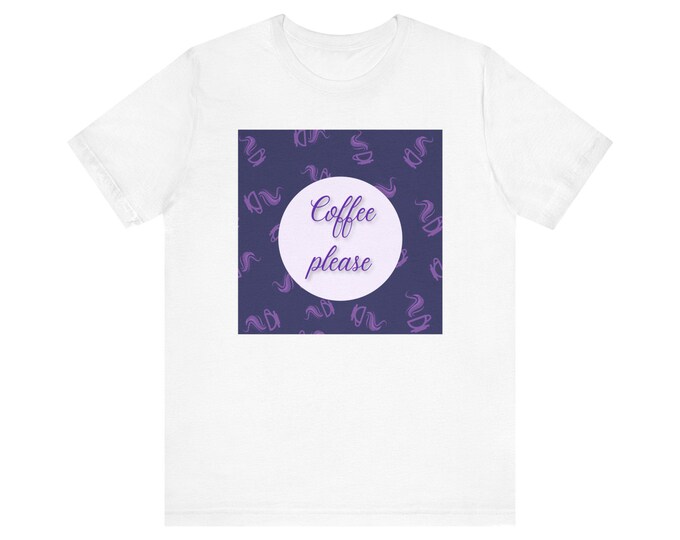 Coffee tee purple Unisex Jersey Short Sleeve Tee