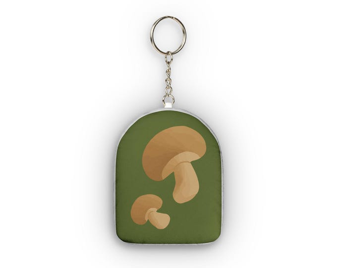 Mushroom Illustration Custom Shape Mini Plush Keychain | Cute Fungi Design