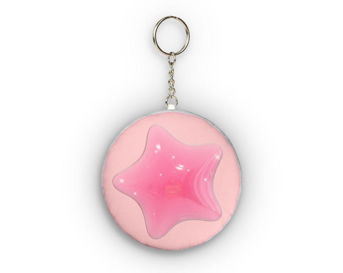 Pink Jelly Star Mini Plush Keychain | Cute Starfish Charm