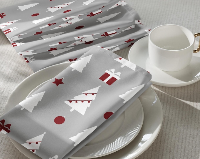 Holiday Christmas Trees Cloth Napkin Set