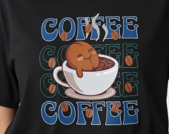 Coffee Lover Oversized T-Shirt, Unisex Boxy Fit Tee, Cute Graphic Top, Relaxed Fit, Gift for Her or Him, Iron Woman 80