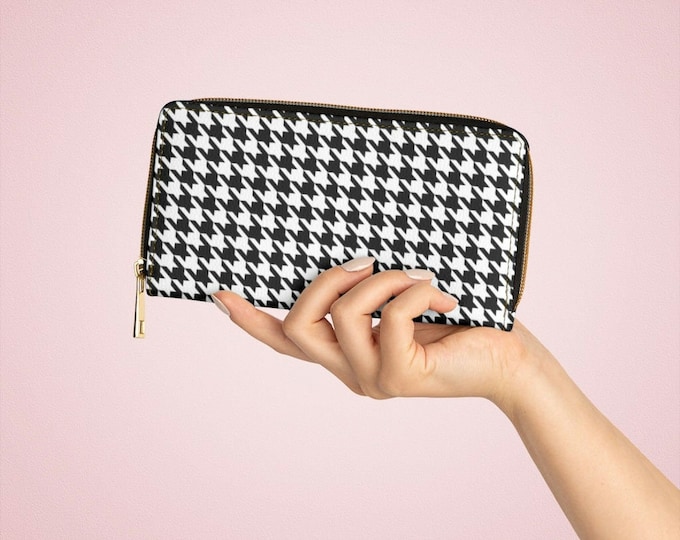 Black and White ht pattern Zipper Long Wallet-Womens Wallet