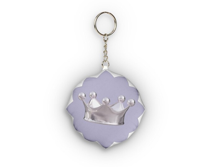 Silver Crown Mini Plush Keychain | Custom Shape Plush Charm
