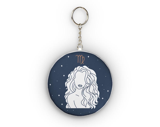 Virgo Line Art Woman keychain | Mini Plush Keychain