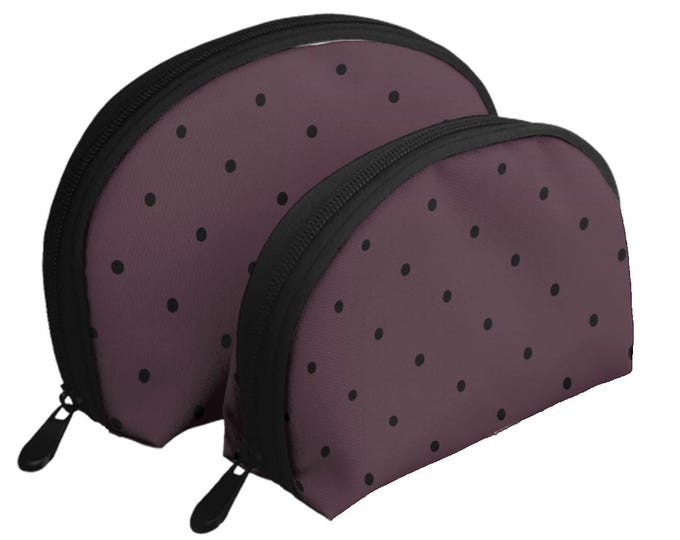 Storage Bags Set of 2, Black Polka Dots in Native Berry
