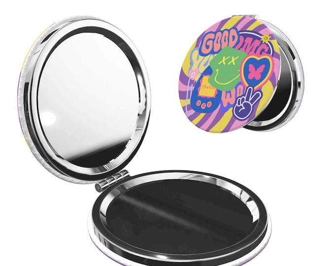 Retro Y2K Round Shape Portable Pocket Mirror