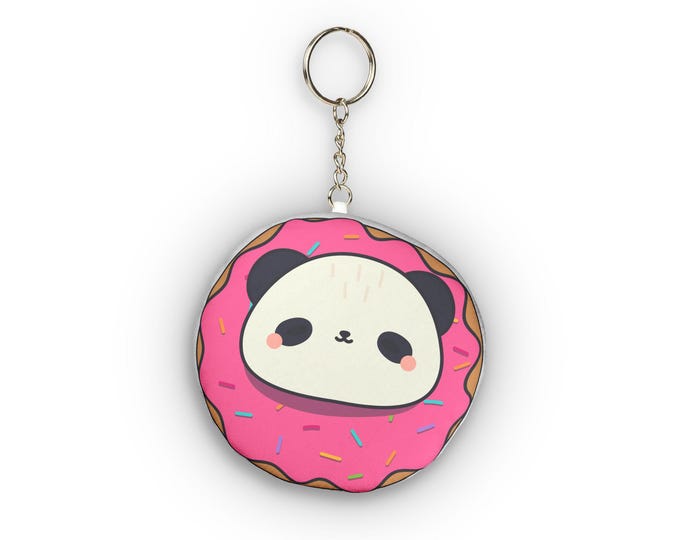 Cute Panda Donut Plush Keychain | Custom Shape Mini Plush