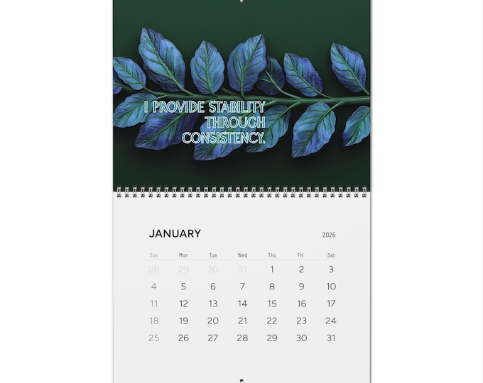 Single Mom Strength Botanical Wall Calendar | 2026 Monthly Affirmations for Resilient Mothers