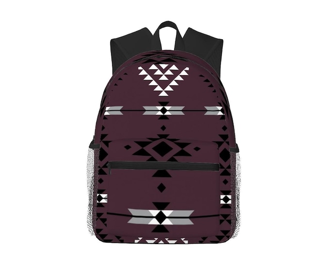 Native Berry Oxford Backpack | Tribal Pattern